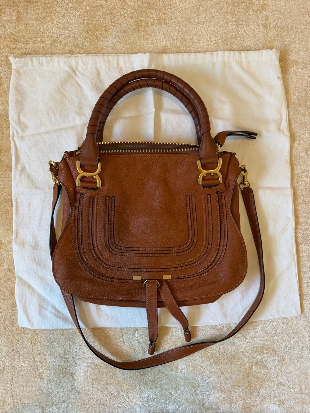 Chloe Medium Marcie Satchel with Shoulder Strap